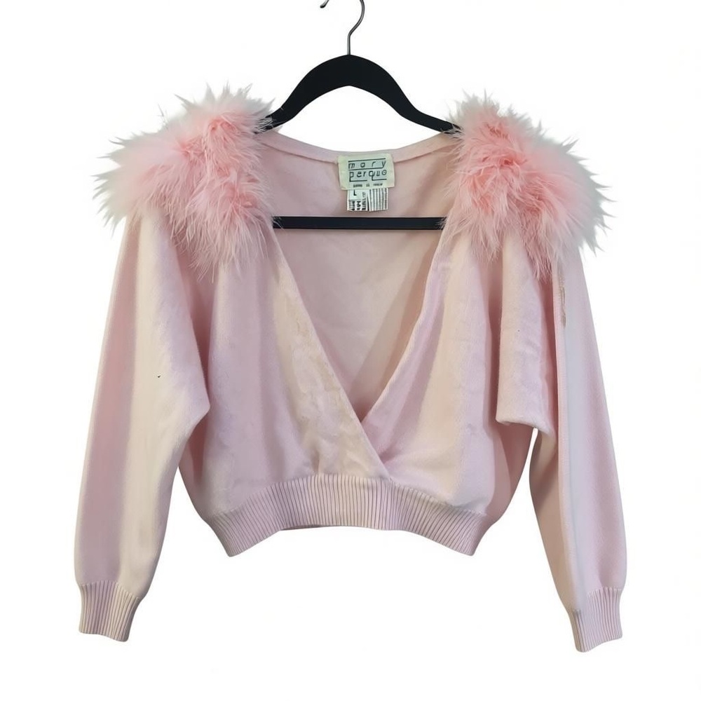 Mary Parque Pink Cropped Sweater Made in Italy